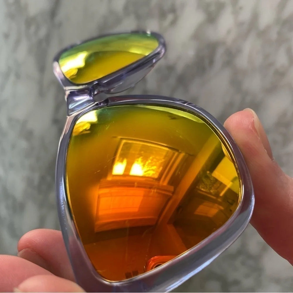 Oakley Frogskin Sunglasses Gen 1 Made in Japan Crystal Clear Orange Iridium Lens